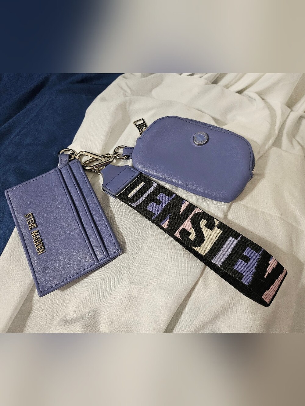 Steve Madden Lavender Cardholder & Mini Pouch Keychain Set